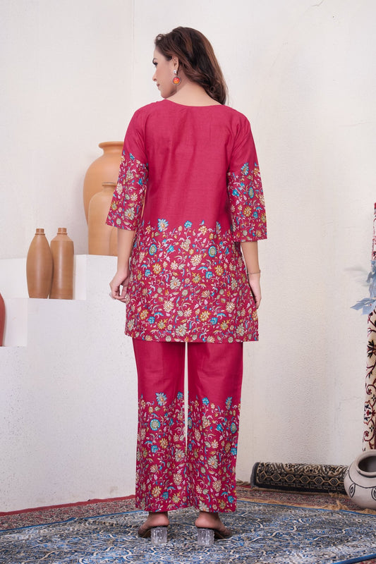 Designer Floral Print Co - Ord Set for Women - Kalanandi the art of timeless fashion - Co - Ord Set