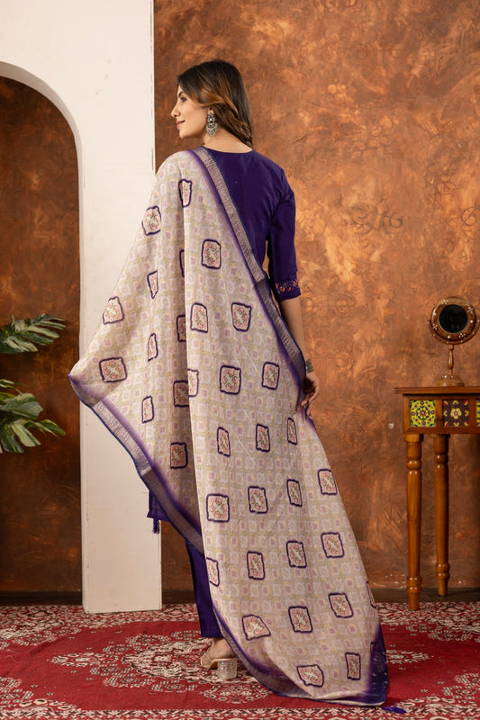 Elegant Straight Kurti Pant Dupatta Set - Kalanandi the art of timeless fashion - DIVA - 101