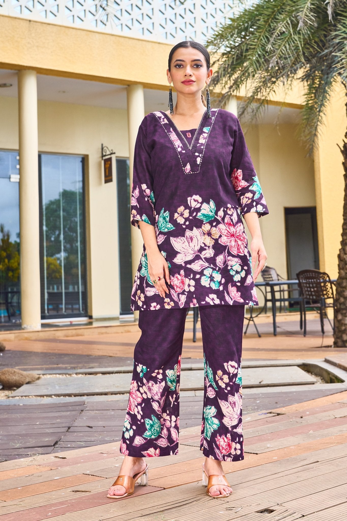 Bloom – Printed Cotton Festive Co - ord Set - Kalanandi the art of timeless fashion - DIVA - 128