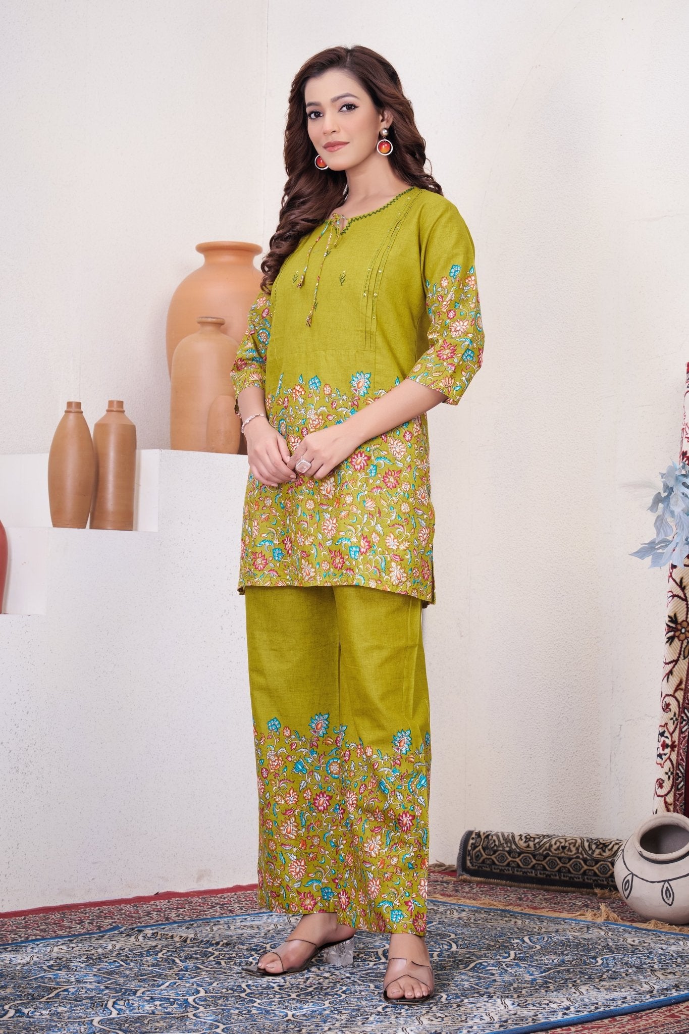 Designer Floral Print Co - Ord Set for Women - Kalanandi the art of timeless fashion - Co - Ord Set