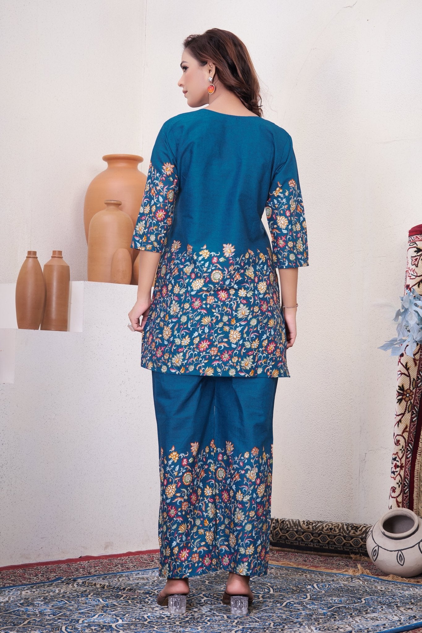 Designer Floral Print Co - Ord Set for Women - Kalanandi the art of timeless fashion - Co - Ord Set