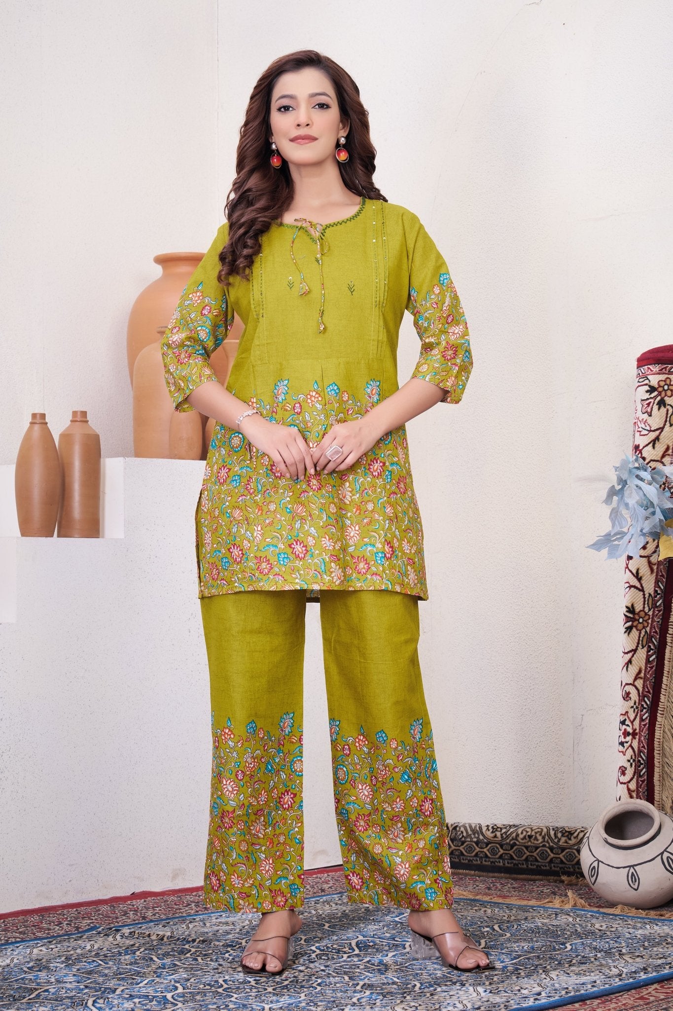 Designer Floral Print Co - Ord Set for Women - Kalanandi the art of timeless fashion - Co - Ord Set
