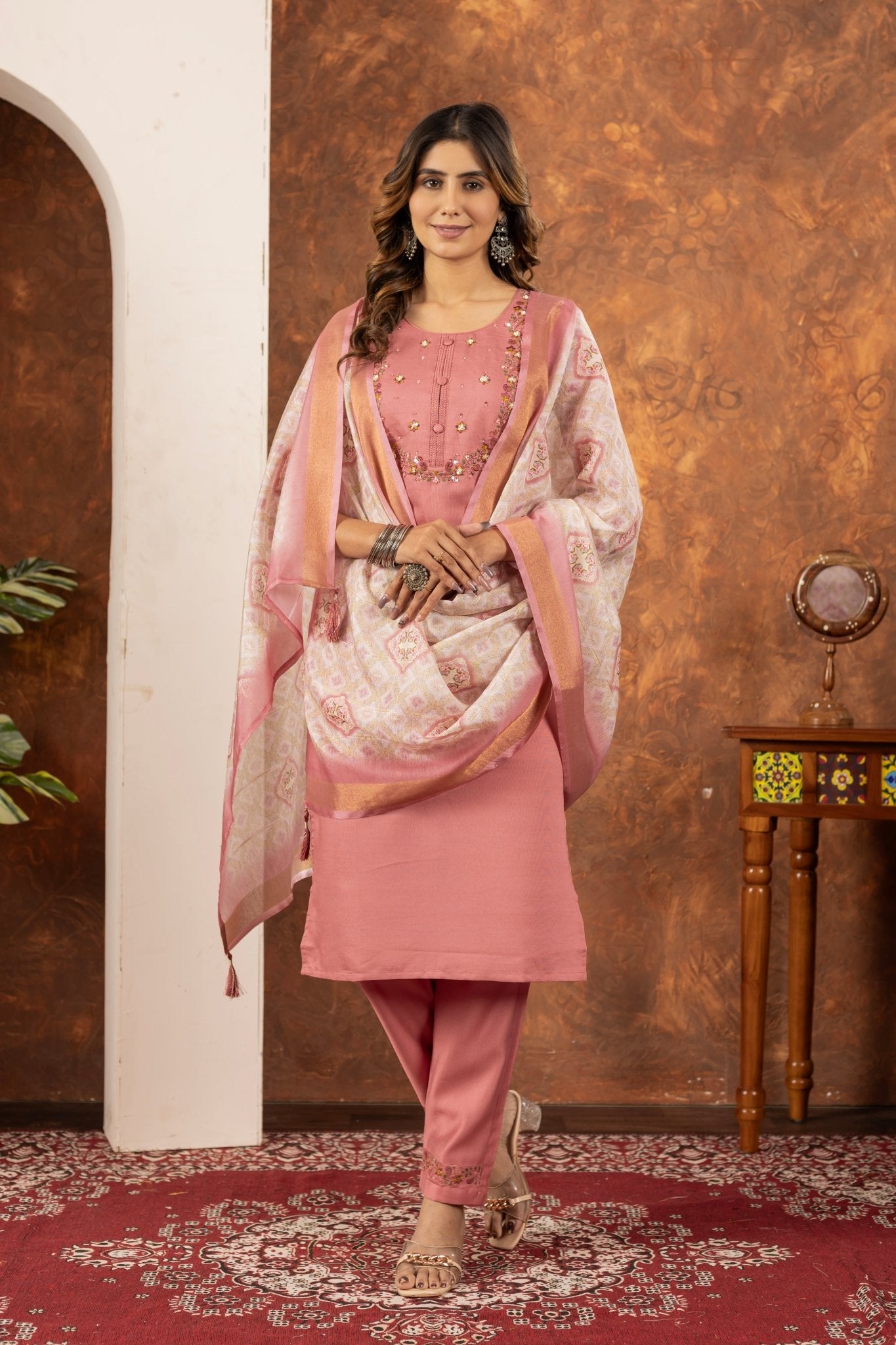 Elegant Straight Kurti Pant Dupatta Set - Kalanandi the art of timeless fashion - DIVA - 101