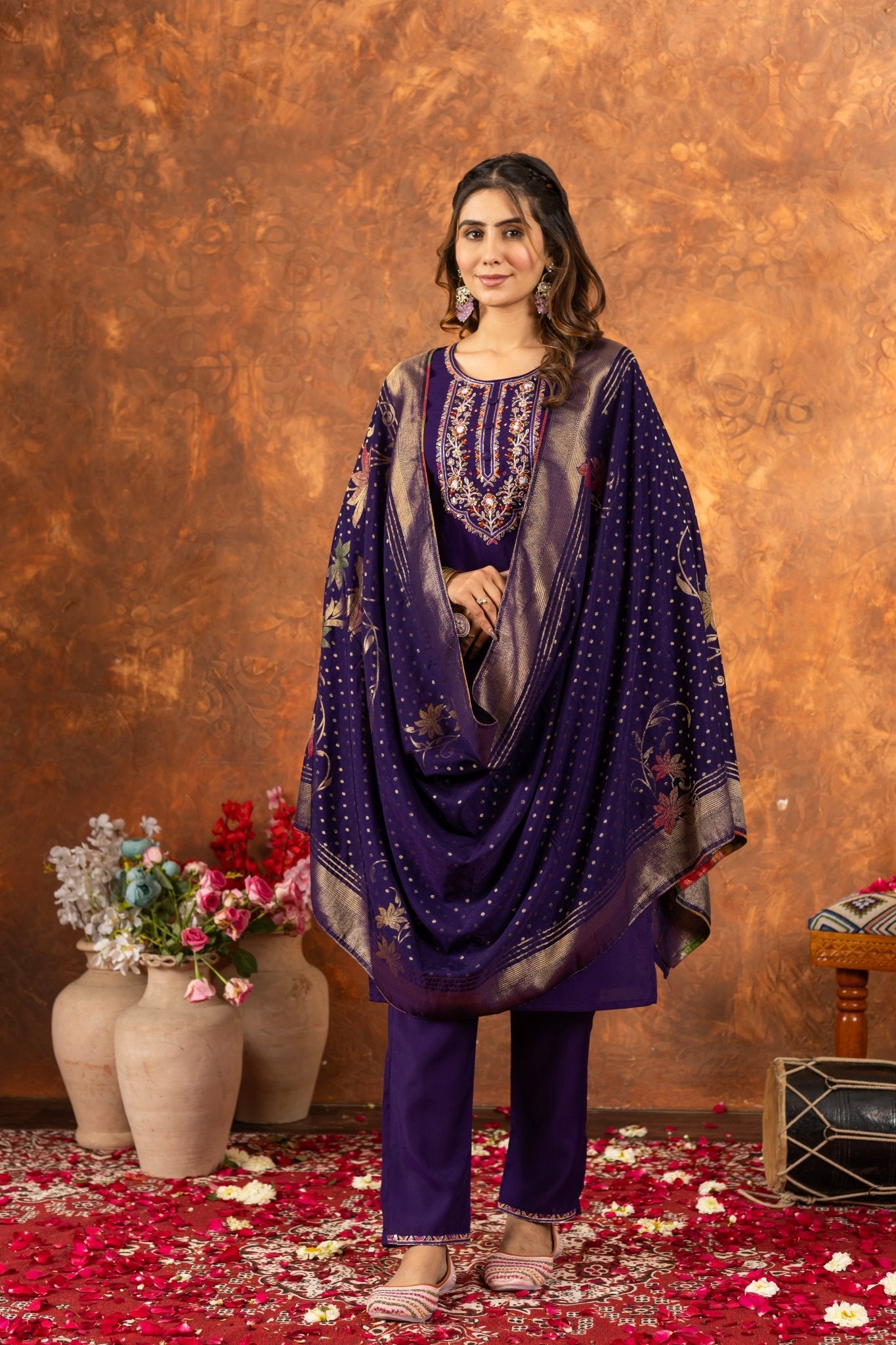 Elegant Straight Kurti Pant Dupatta Set - Kalanandi the art of timeless fashion - DIVA - 103