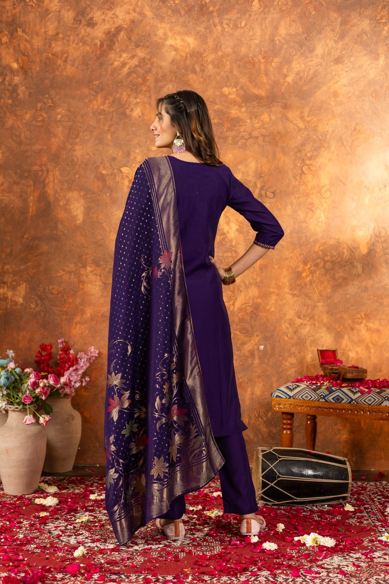 Elegant Straight Kurti Pant Dupatta Set - Kalanandi the art of timeless fashion - DIVA - 103