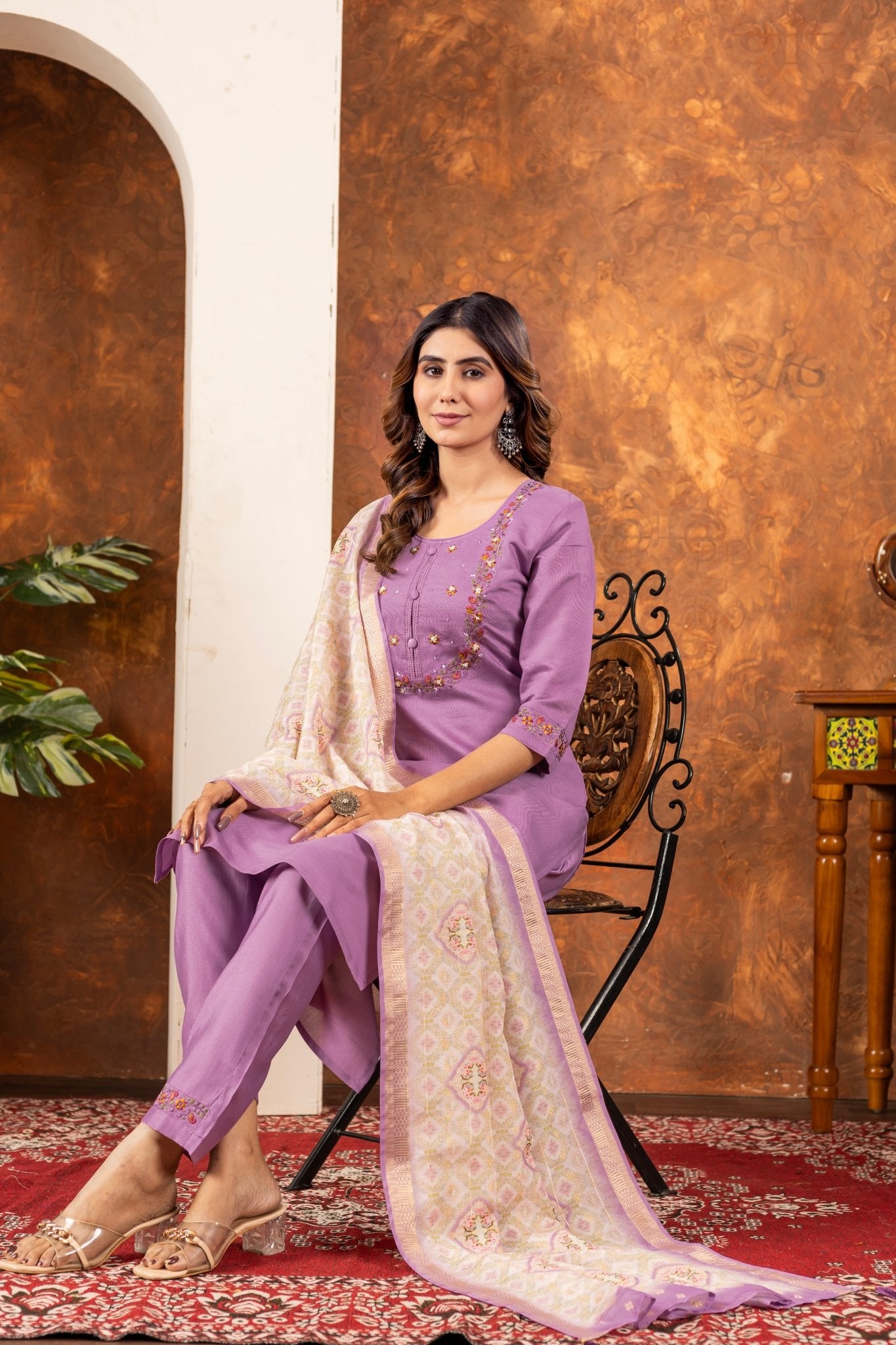 Elegant Straight Kurti Pant Dupatta Set - Kalanandi the art of timeless fashion - DIVA - 101
