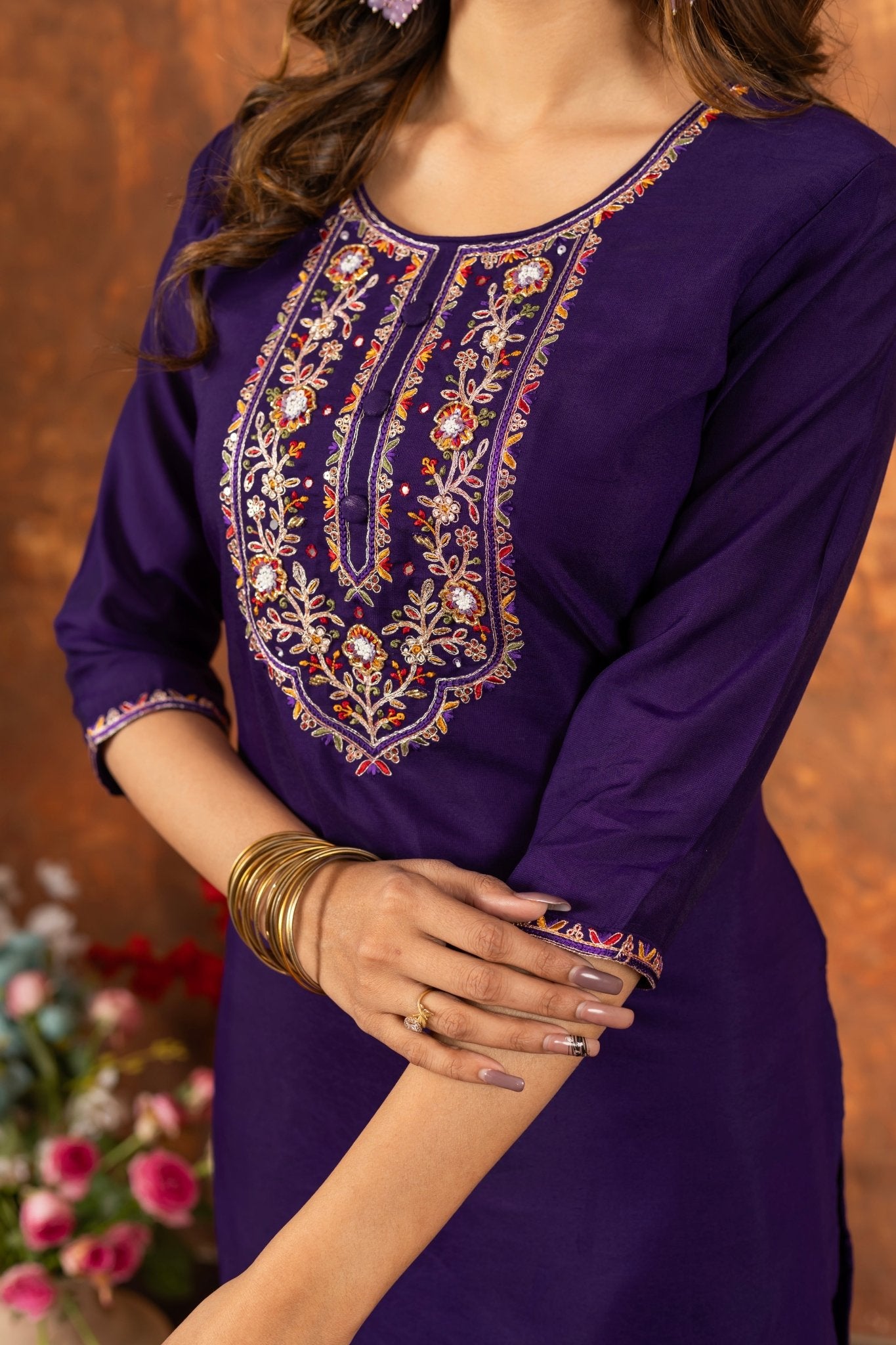 Elegant Straight Kurti Pant Dupatta Set - Kalanandi the art of timeless fashion - DIVA - 103