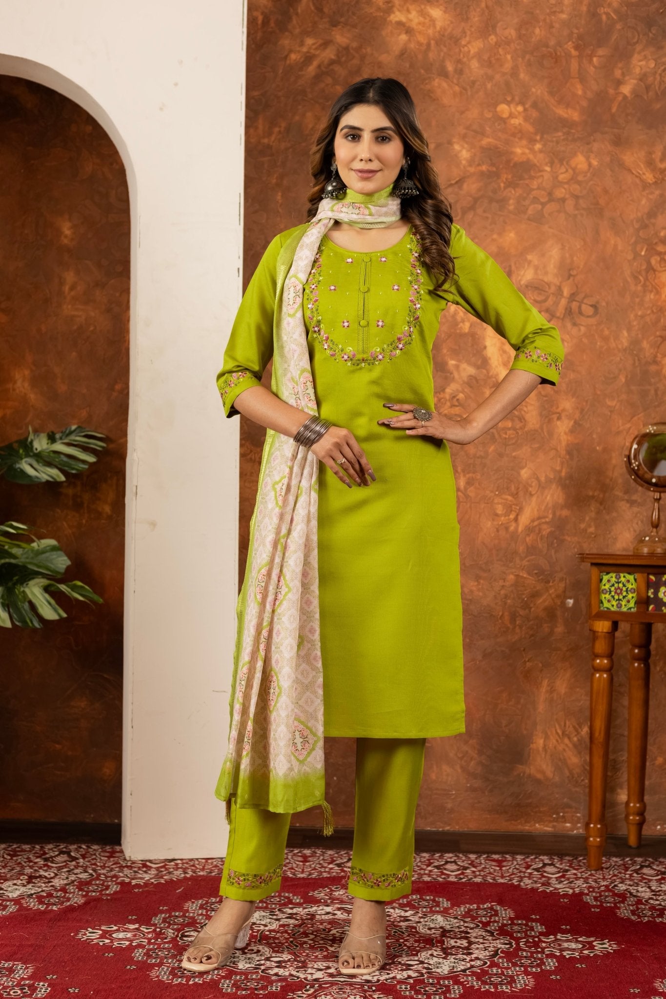 Elegant Straight Kurti Pant Dupatta Set - Kalanandi the art of timeless fashion - DIVA - 101