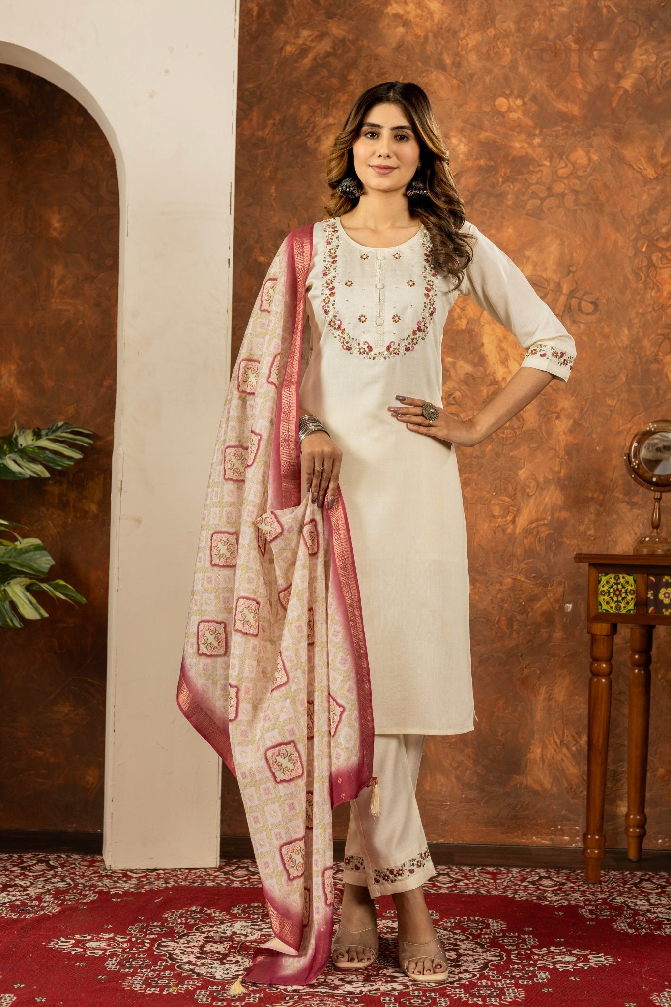 Elegant Straight Kurti Pant Dupatta Set - Kalanandi the art of timeless fashion - DIVA - 101