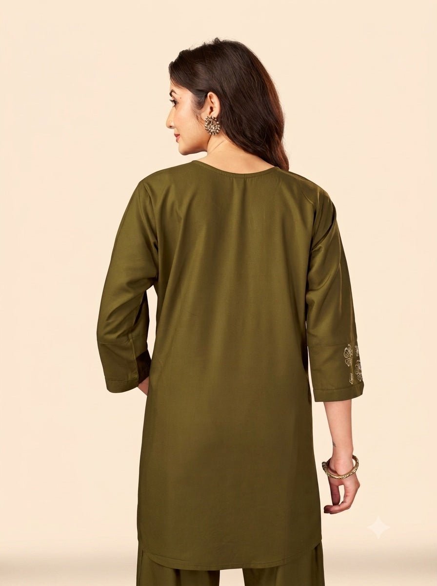 Floral Threadwork Embroidered Co-Ord Sets for Women - Kalanandi the art of timeless fashion - Co-Ord Set