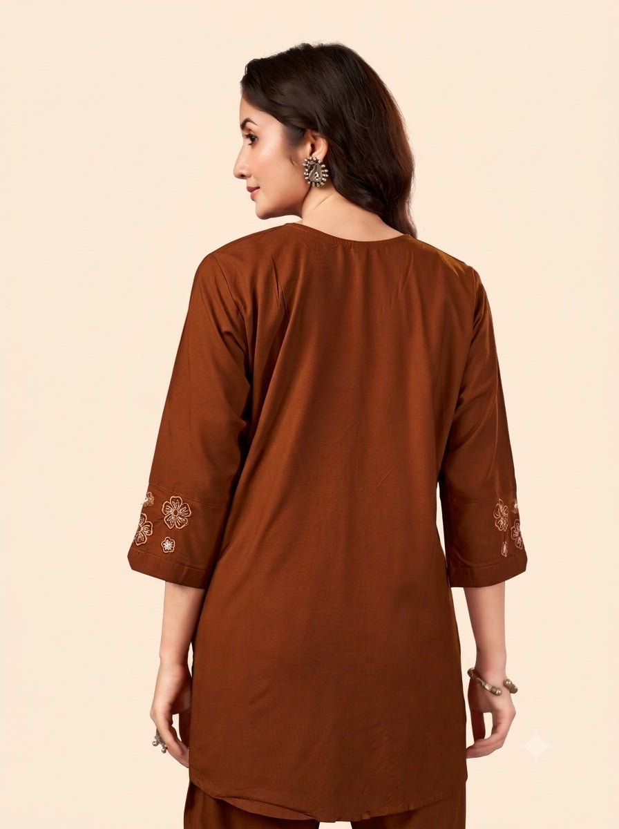 Floral Threadwork Embroidered Co-Ord Sets for Women - Kalanandi the art of timeless fashion - Co-Ord Set