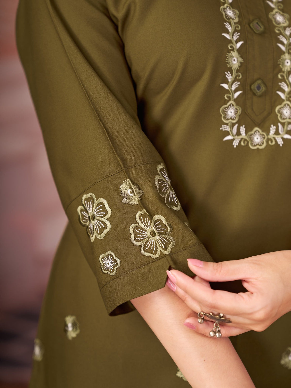 Floral Threadwork Embroidered Co-Ord Sets for Women - Kalanandi the art of timeless fashion - Co-Ord Set