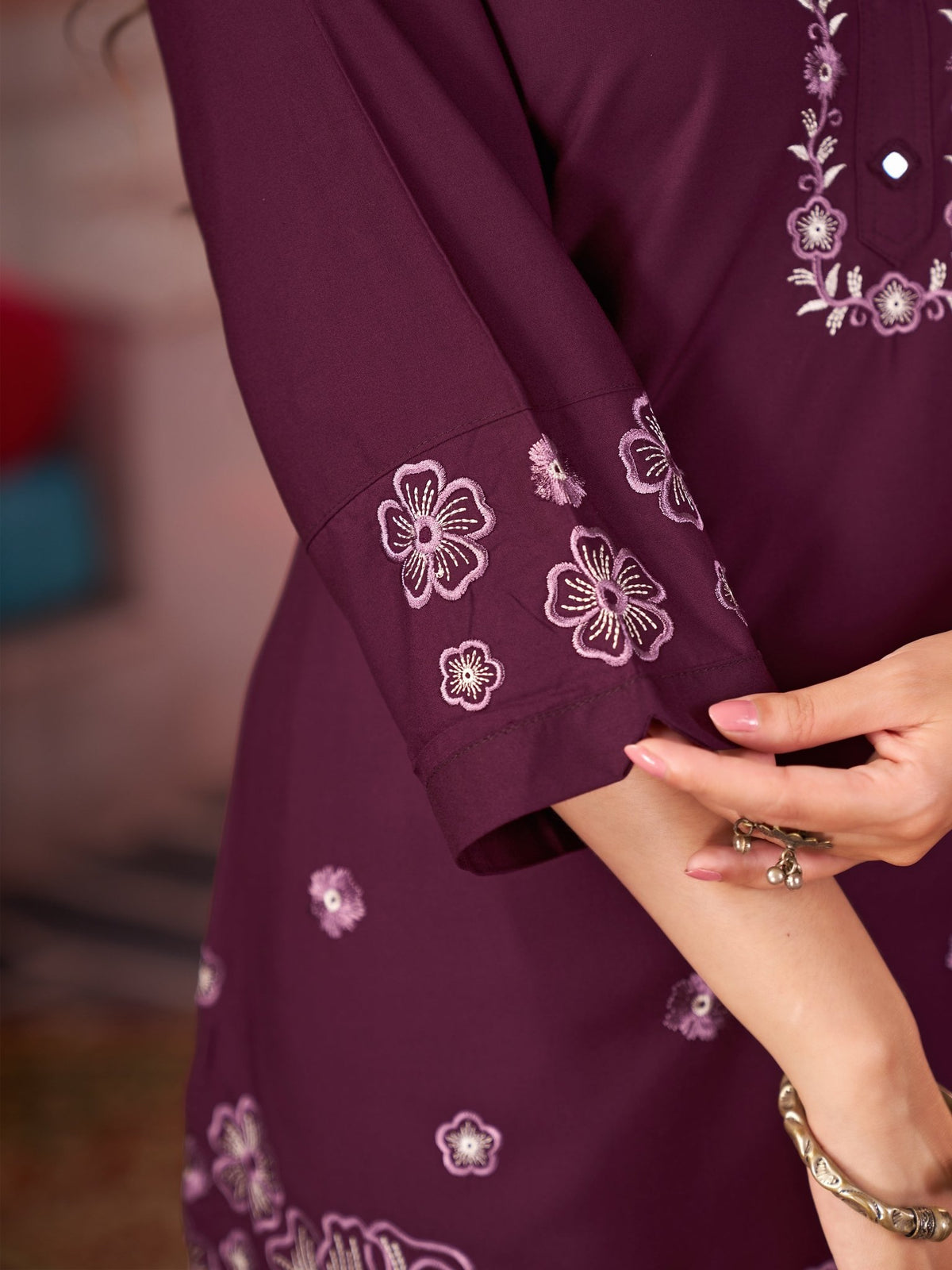 Floral Threadwork Embroidered Co-Ord Sets for Women - Kalanandi the art of timeless fashion - Co-Ord Set