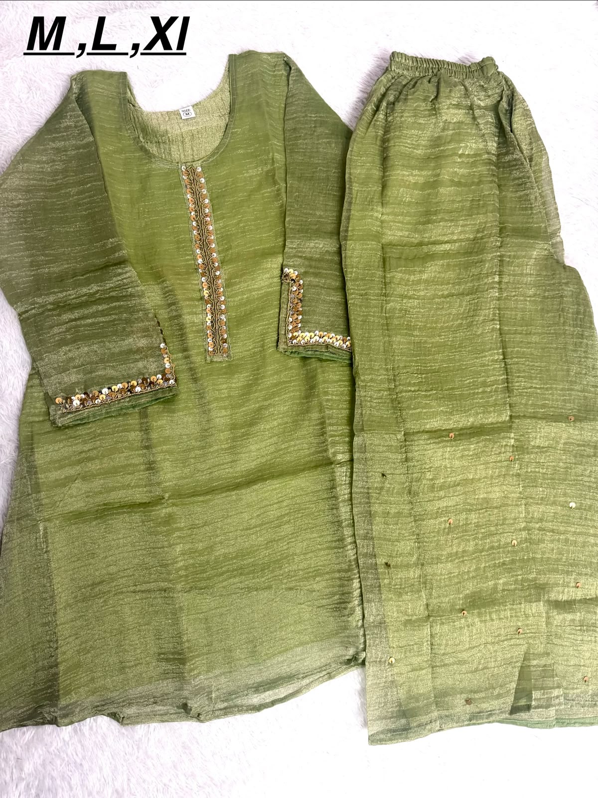 Hand Embroidered Rich Salsa Co-Ord Set with Plazzos - Festive & Party Wear - Kalanandi the art of timeless fashion - Co-Ord Set