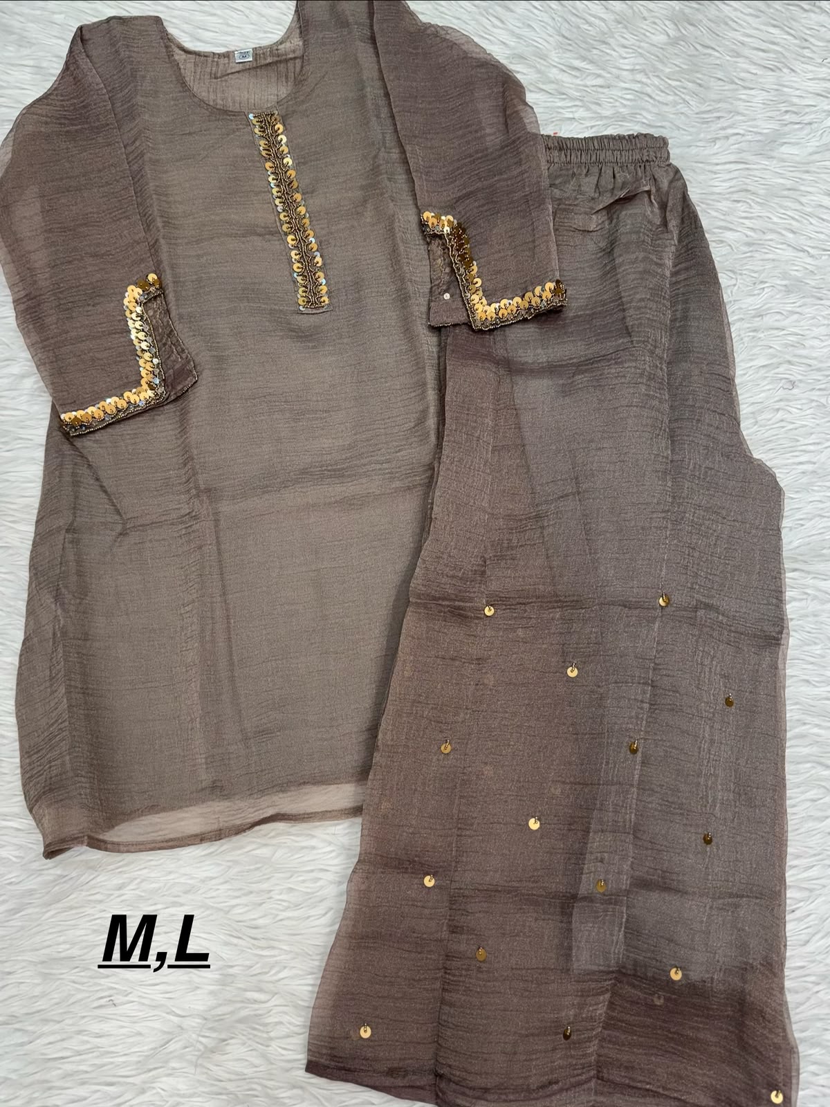 Hand Embroidered Rich Salsa Co-Ord Set with Plazzos - Festive & Party Wear - Kalanandi the art of timeless fashion - Co-Ord Set