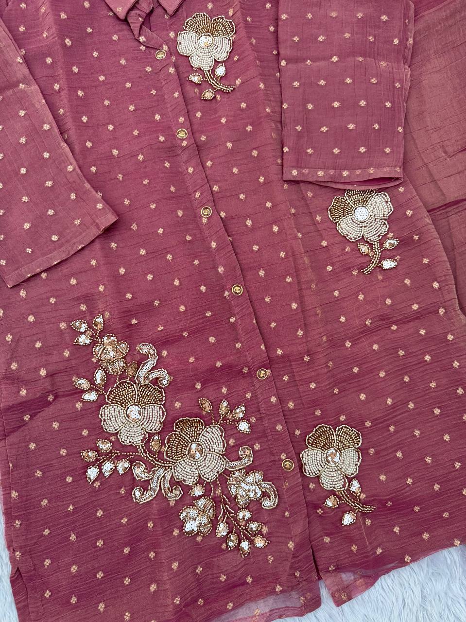 Heavy Beads Work Salsa Butti Co-Ord Set for Women - Festive & Wedding Occasion Wear - Kalanandi the art of timeless fashion - Co-Ord Set