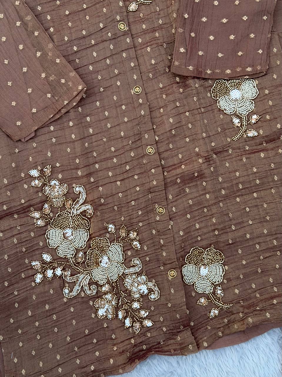 Heavy Beads Work Salsa Butti Co-Ord Set for Women - Festive & Wedding Occasion Wear - Kalanandi the art of timeless fashion - Co-Ord Set