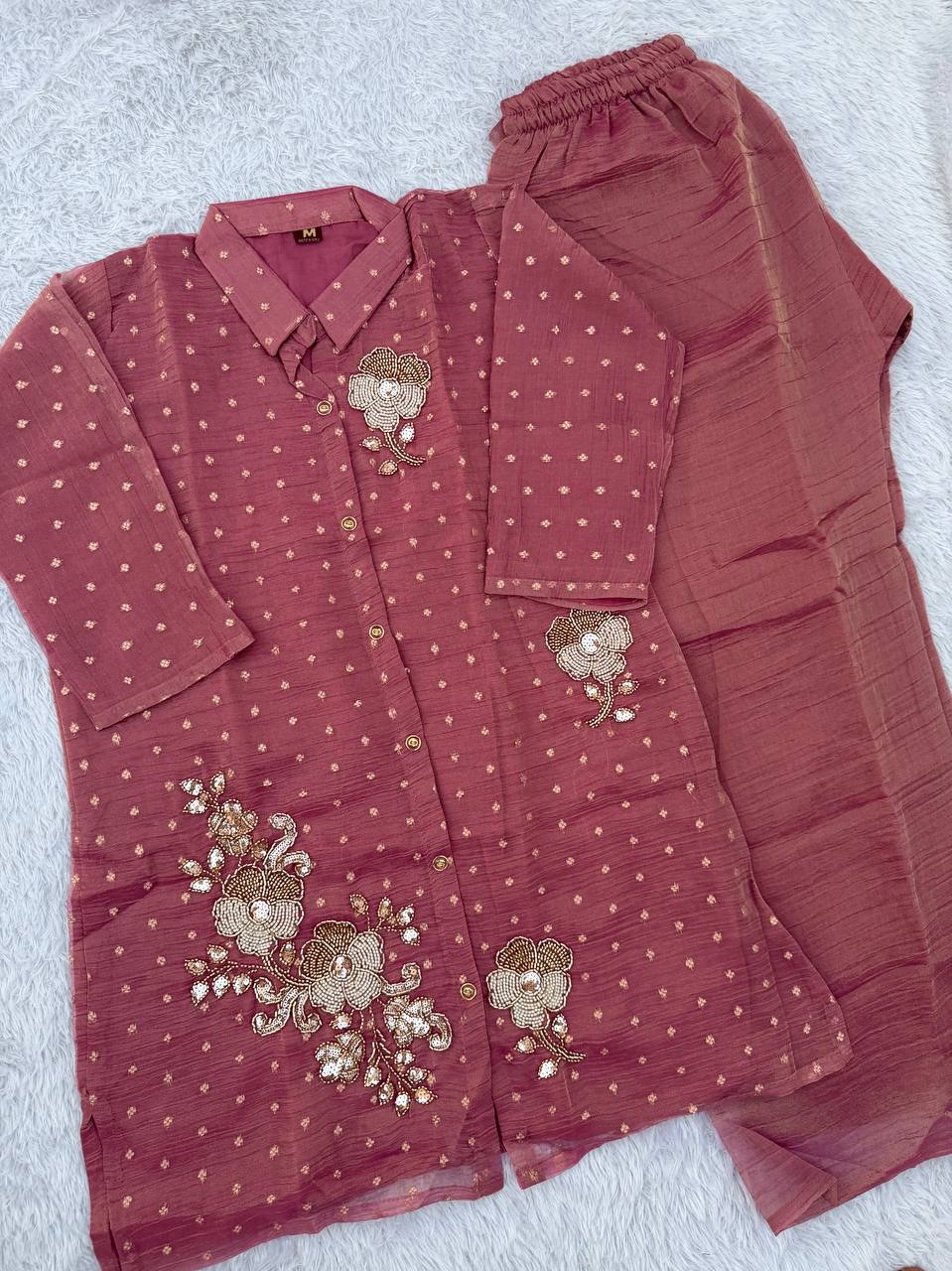 Heavy Beads Work Salsa Butti Co-Ord Set for Women - Festive & Wedding Occasion Wear - Kalanandi the art of timeless fashion - Co-Ord Set