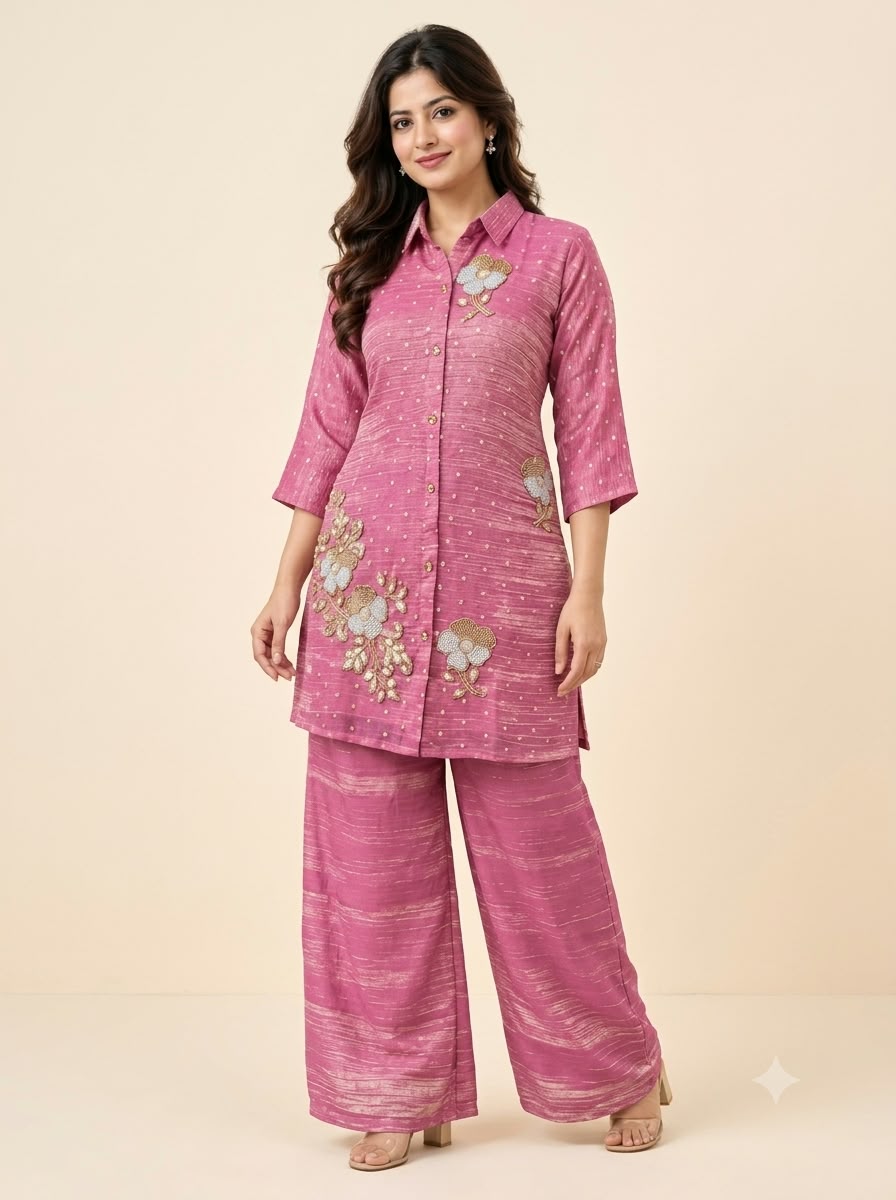 Heavy Beads Work Salsa Butti Co-Ord Set for Women - Festive & Wedding Occasion Wear - Kalanandi the art of timeless fashion - Co-Ord Set