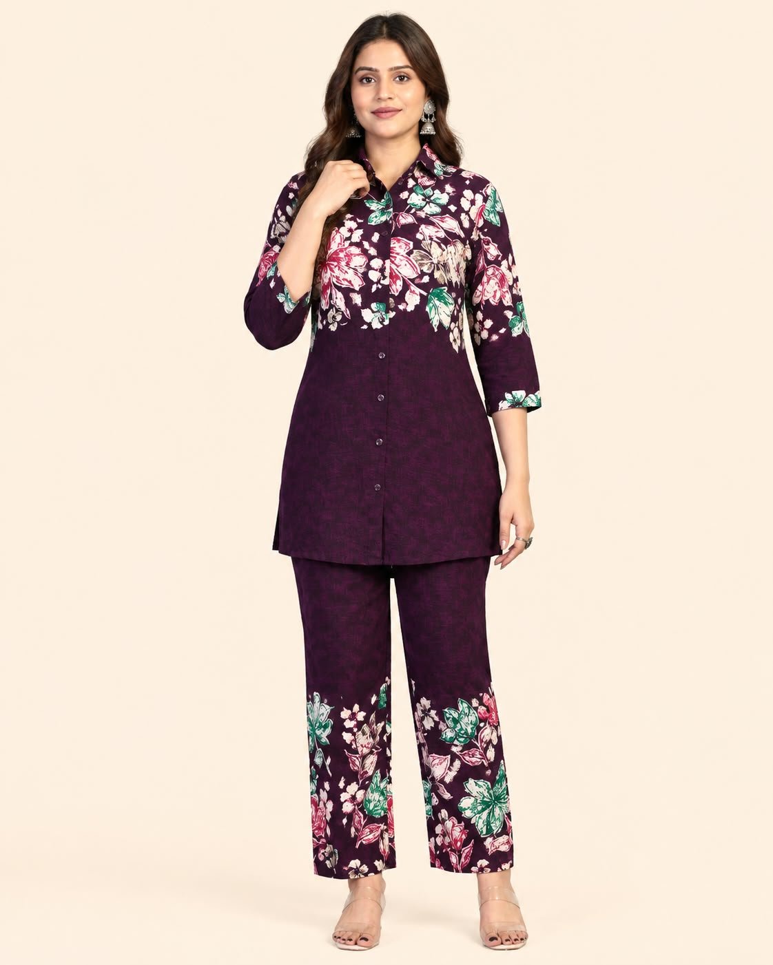 Premium Cotton Printed Co-ord Set for Women | Stylish A-Line Top & Matching Pants - Kalanandi the art of timeless fashion - Co-Ord Set