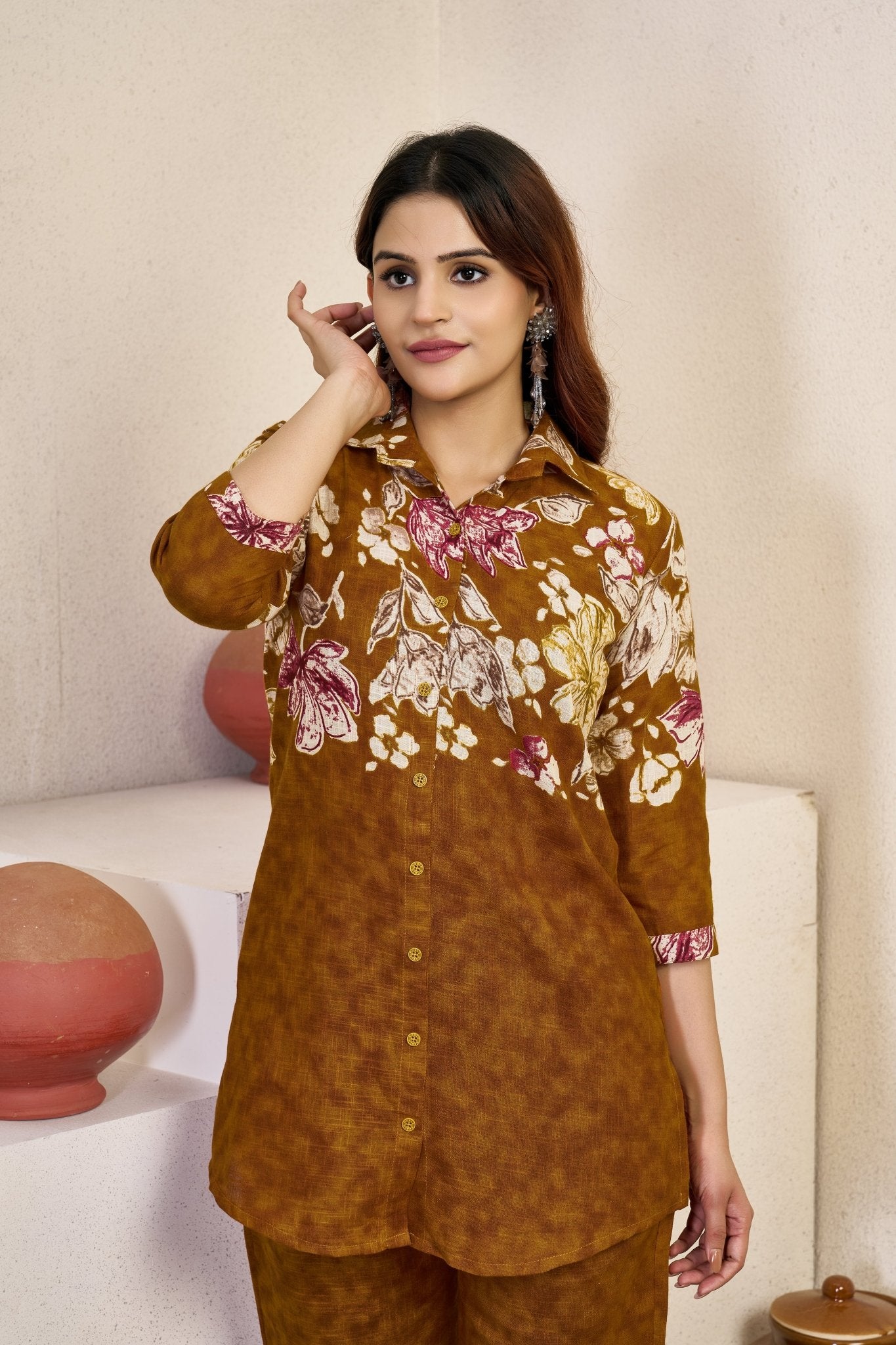 Premium Cotton Printed Co - ord Set for Women | Stylish A - Line Top & Matching Pants - Kalanandi the art of timeless fashion - Co - Ord Set