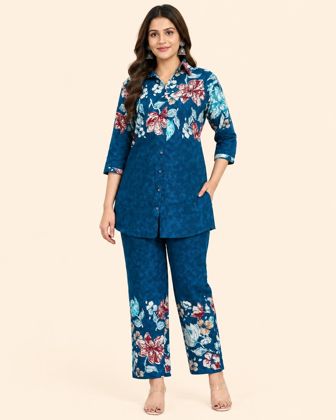 Premium Cotton Printed Co-ord Set for Women | Stylish A-Line Top & Matching Pants - Kalanandi the art of timeless fashion - Co-Ord Set