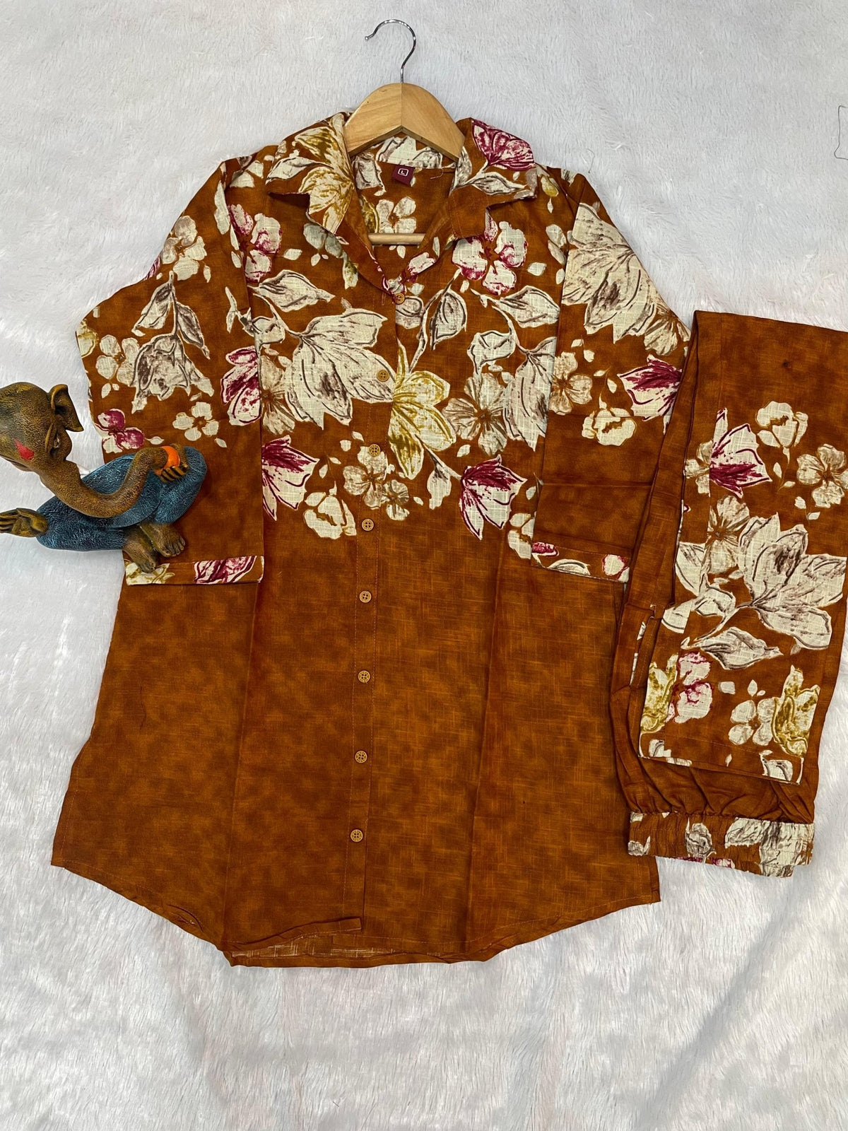 Premium Cotton Printed Co-ord Set for Women | Stylish A-Line Top & Matching Pants - Kalanandi the art of timeless fashion - Co-Ord Set