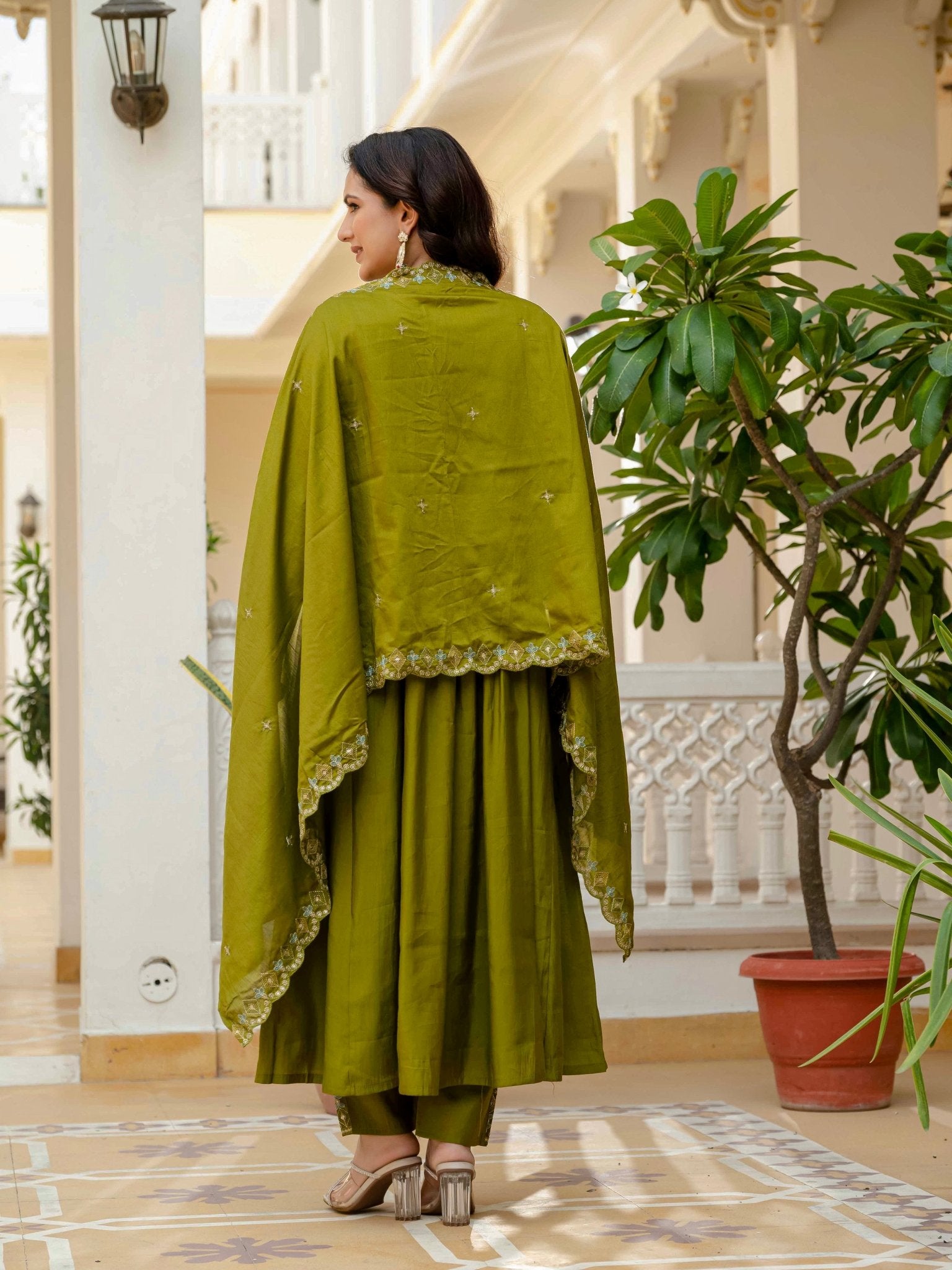 Premium Viscose Roman Silk Anarkali Suit Set for Women - Kalanandi the art of timeless fashion - Anarkali Kurti Set
