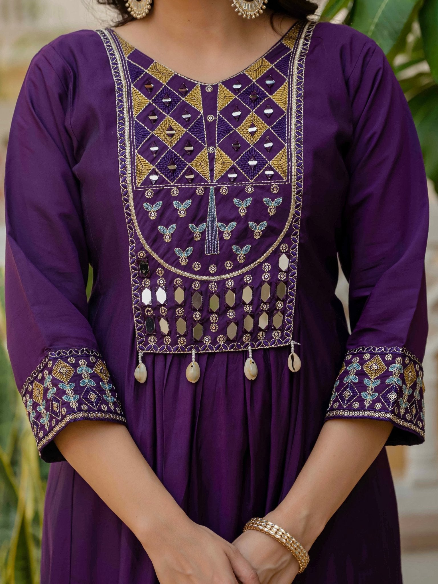Premium Viscose Roman Silk Anarkali Suit Set for Women - Kalanandi the art of timeless fashion - Anarkali Kurti Set