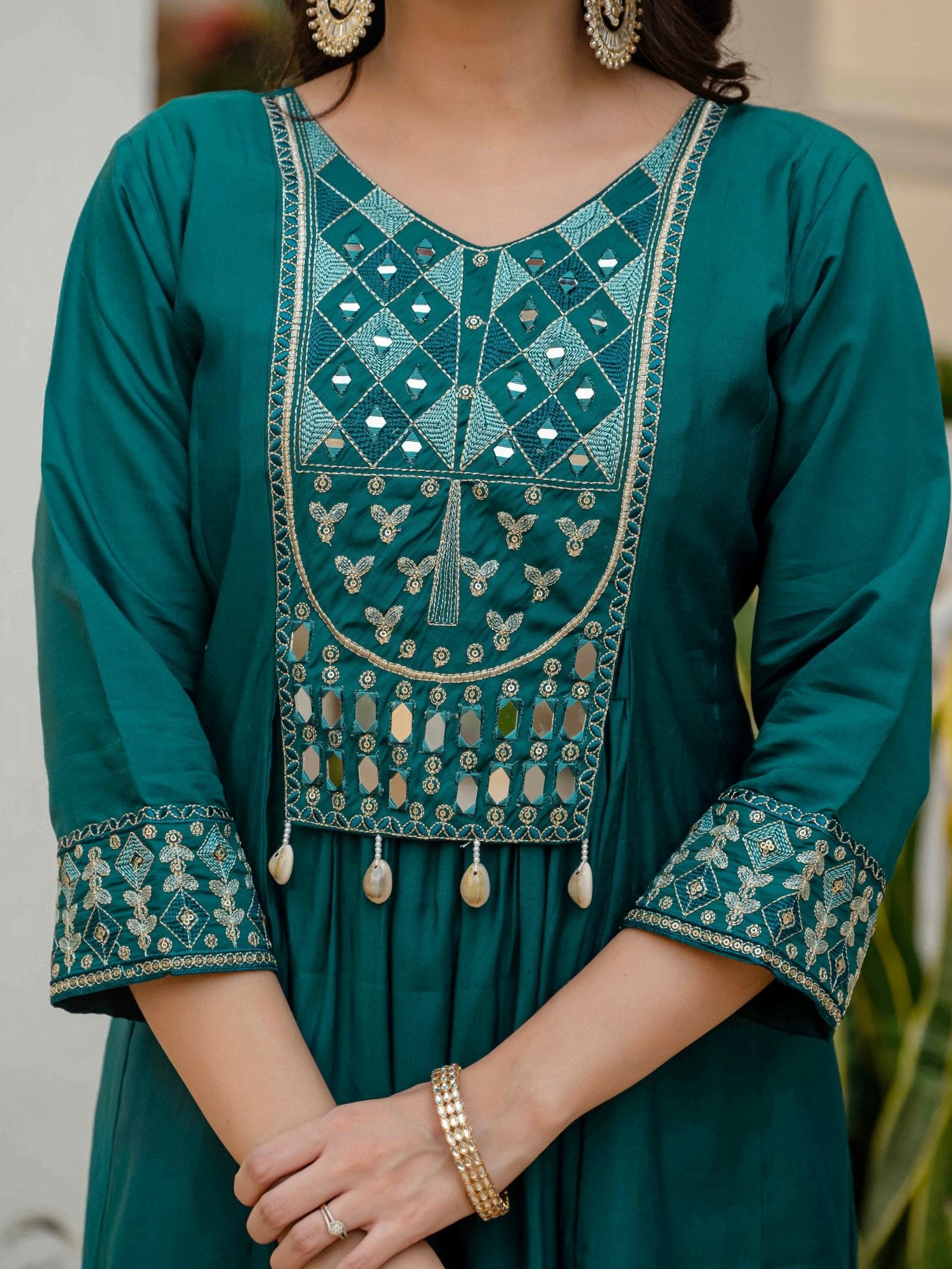 Premium Viscose Roman Silk Anarkali Suit Set for Women - Kalanandi the art of timeless fashion - Anarkali Kurti Set