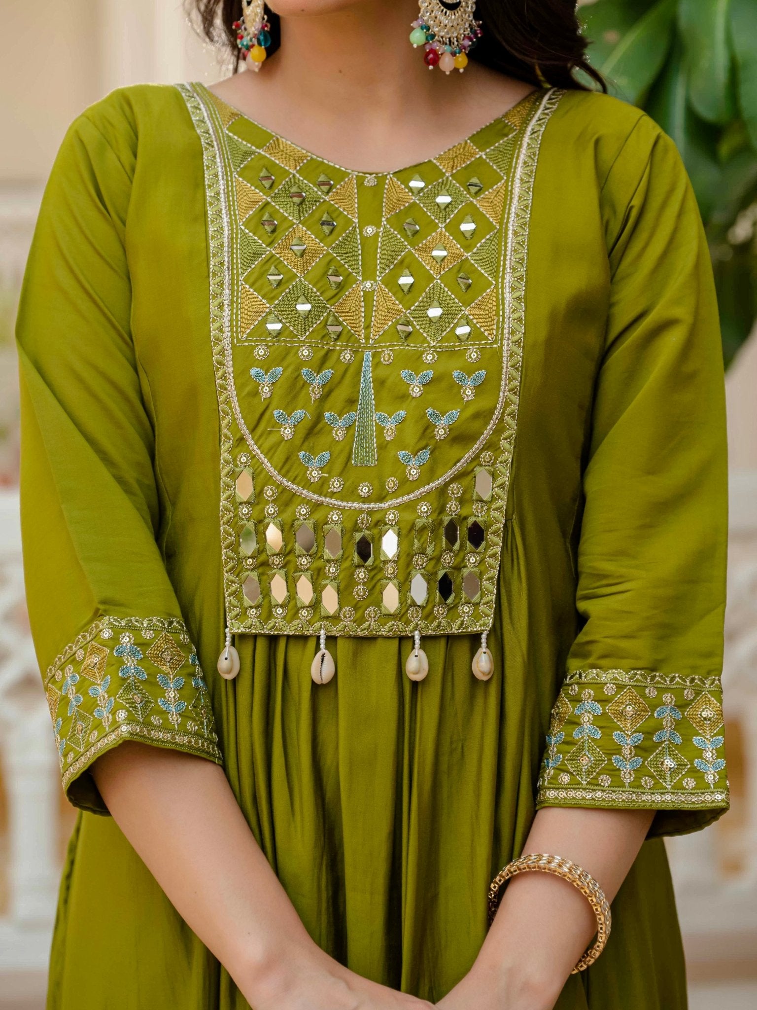 Premium Viscose Roman Silk Anarkali Suit Set for Women - Kalanandi the art of timeless fashion - Anarkali Kurti Set