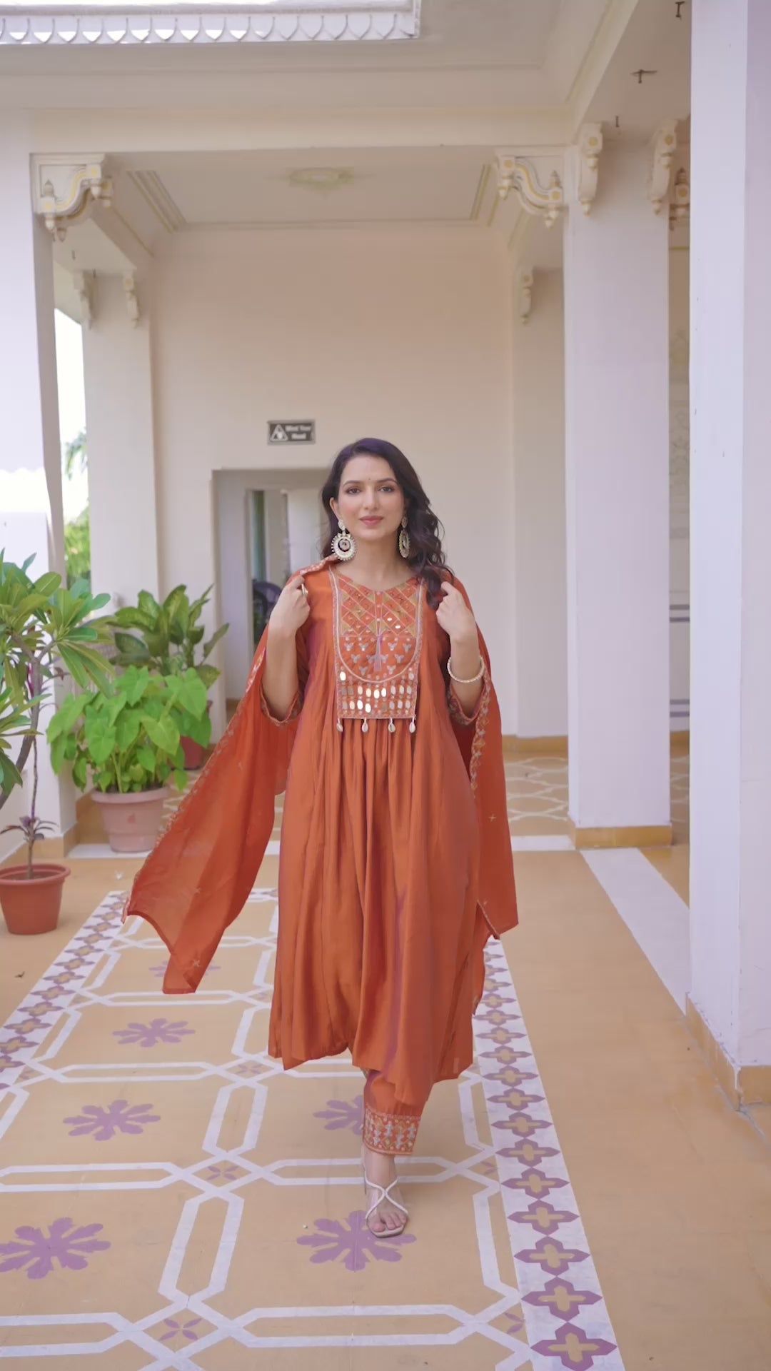 Premium Viscose Roman Silk Anarkali Suit Set for Women