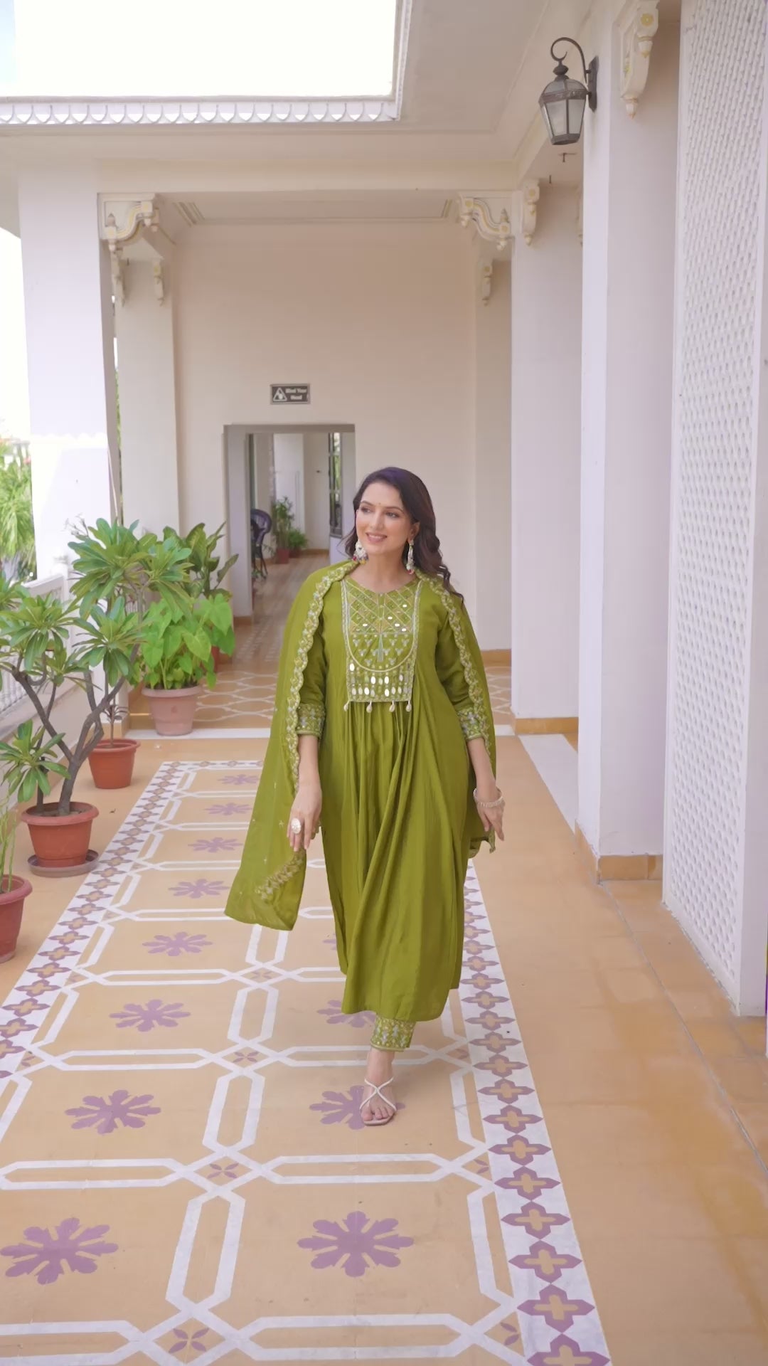 Premium Viscose Roman Silk Anarkali Suit Set for Women