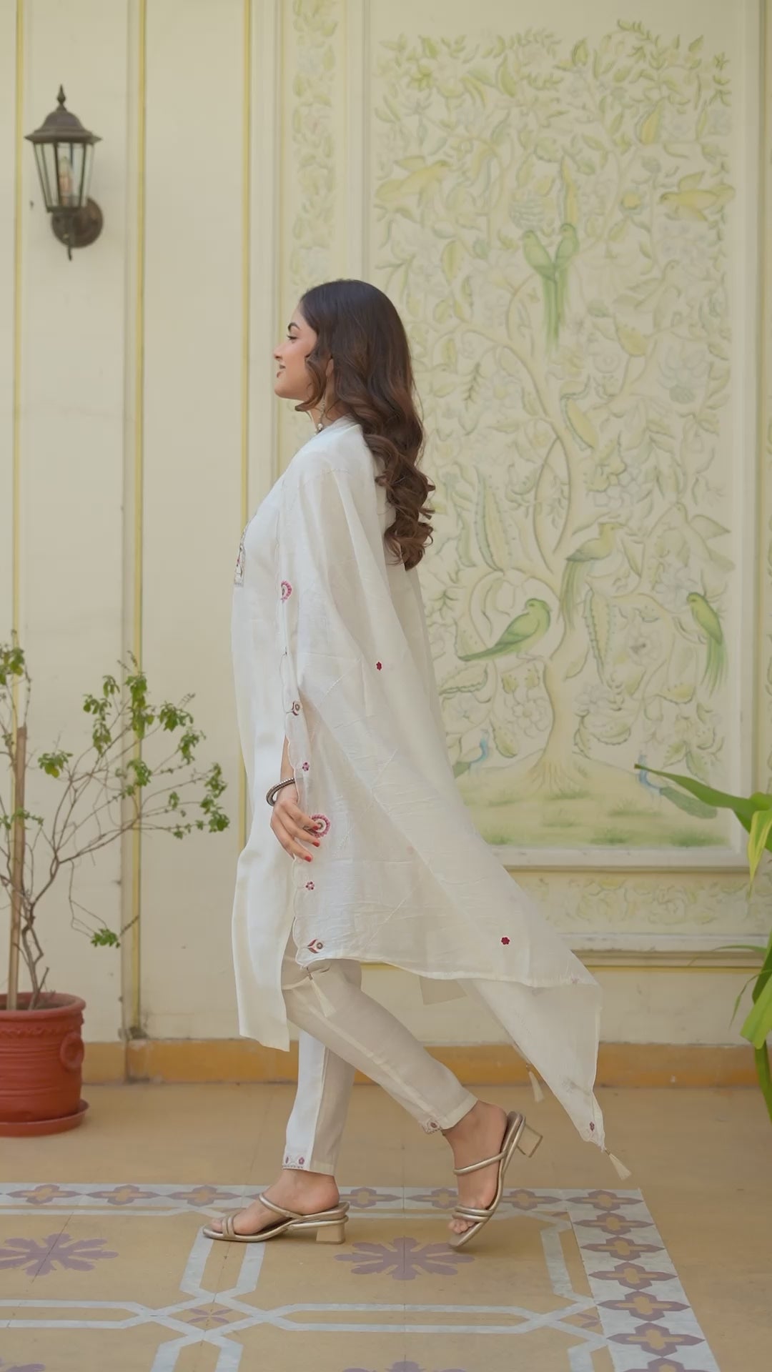 Pure Viscose Silk Kurti Pant Dupatta Set