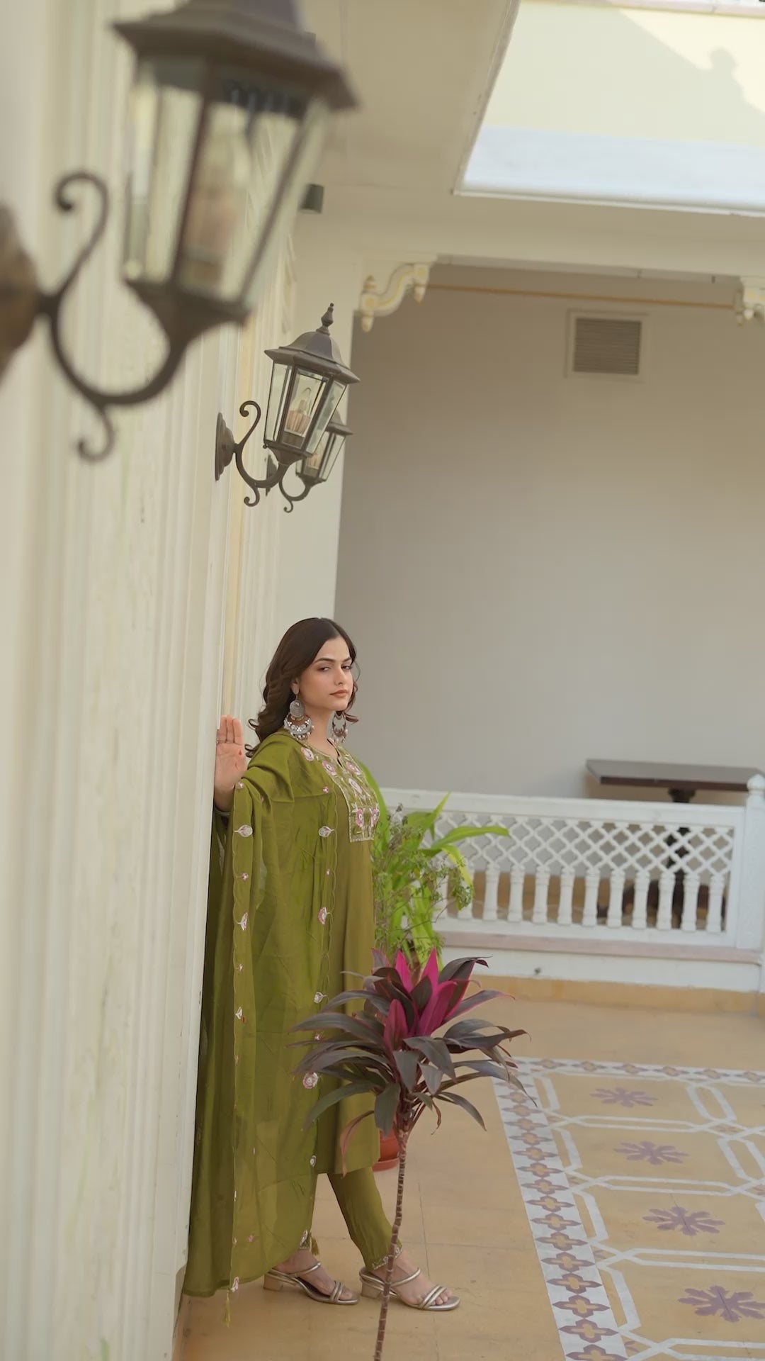 Pure Viscose Silk Kurti Pant Dupatta Set