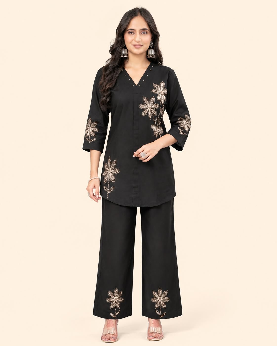 Trendy Embroidered Co-Ord Set for Women in Heavy Rayon - Kalanandi the art of timeless fashion - Co-Ord Set