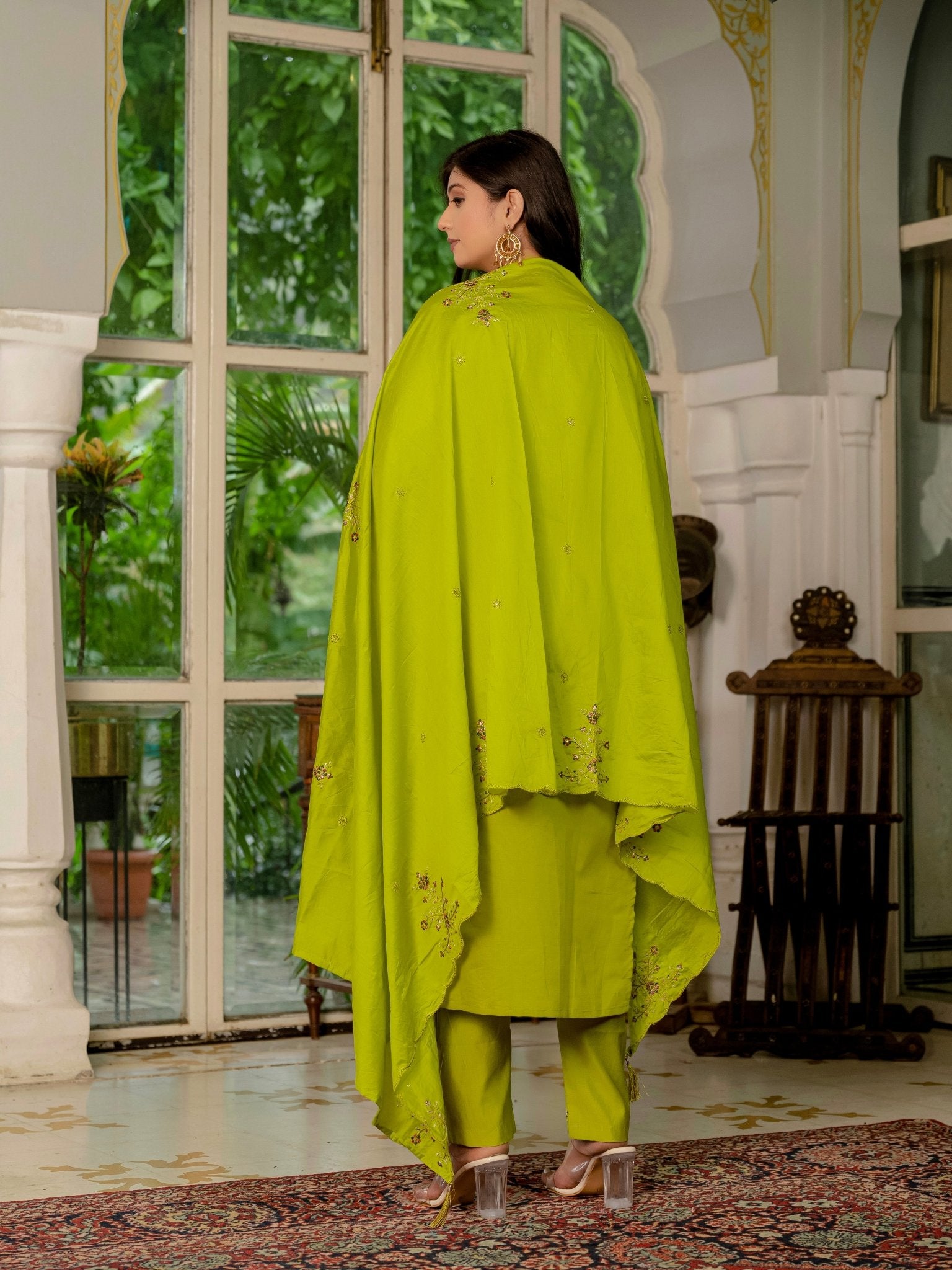 Trendy Embroidered Kurti Suit Set for Women – Perfect Blend of Style & Comfort - Kalanandi the art of timeless fashion - Straight Kurti Pant Dupatta Set