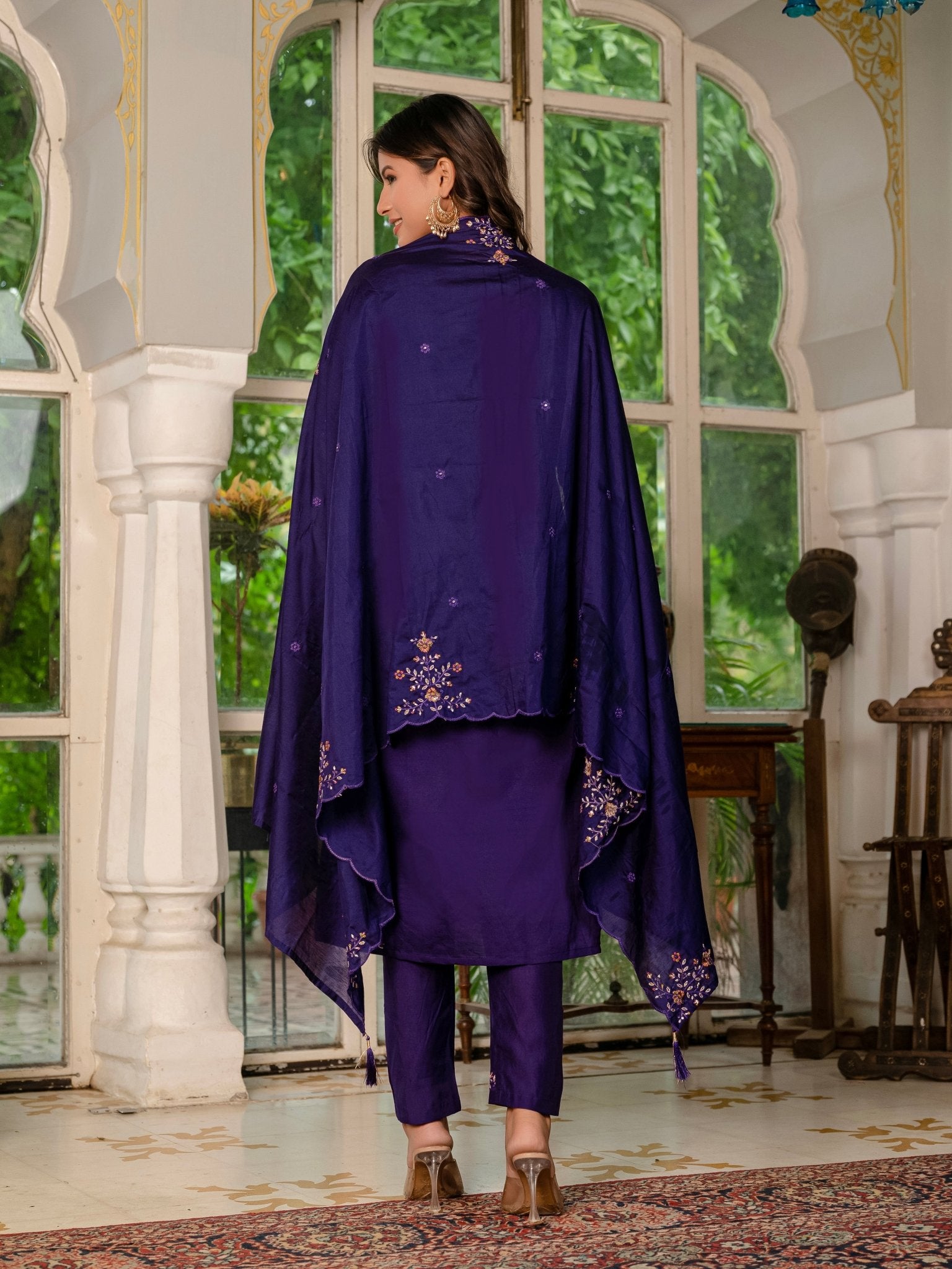 Trendy Embroidered Kurti Suit Set for Women – Perfect Blend of Style & Comfort - Kalanandi the art of timeless fashion - Straight Kurti Pant Dupatta Set