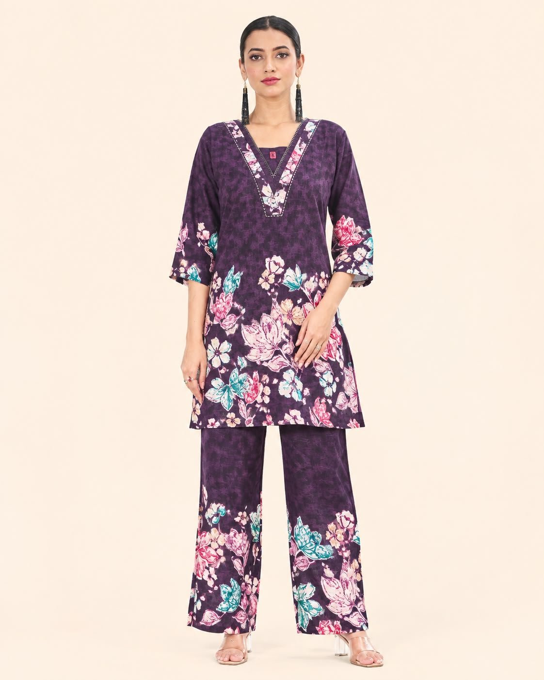 Women's Floral Printed Co-Ord Set for Casual & Festive Wear - Kalanandi the art of timeless fashion - Co-Ord Set