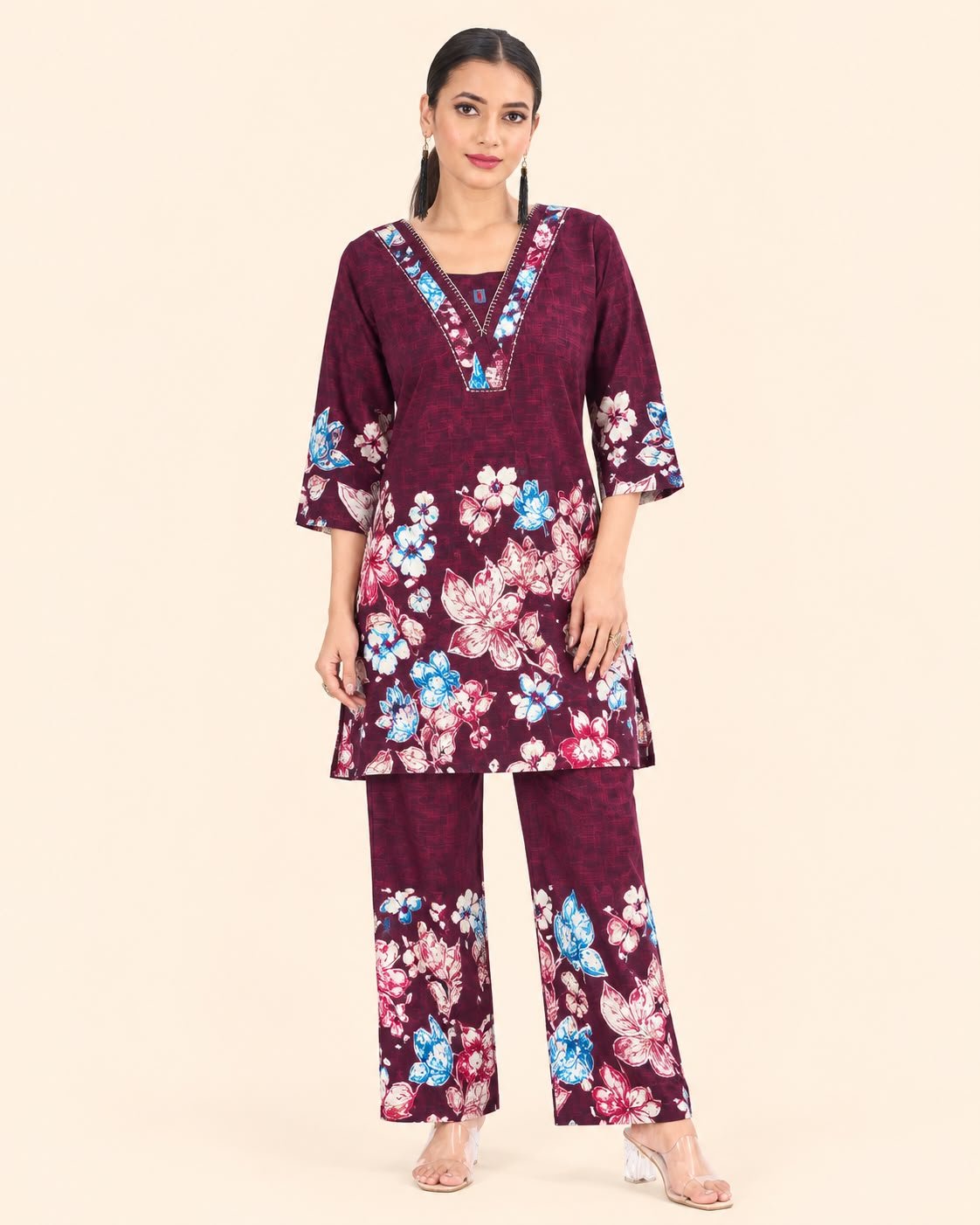 Women's Floral Printed Co-Ord Set for Casual & Festive Wear - Kalanandi the art of timeless fashion - Co-Ord Set
